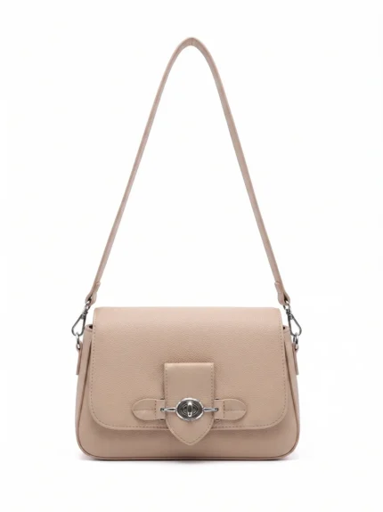 Classic Beige Shoulder Handbag